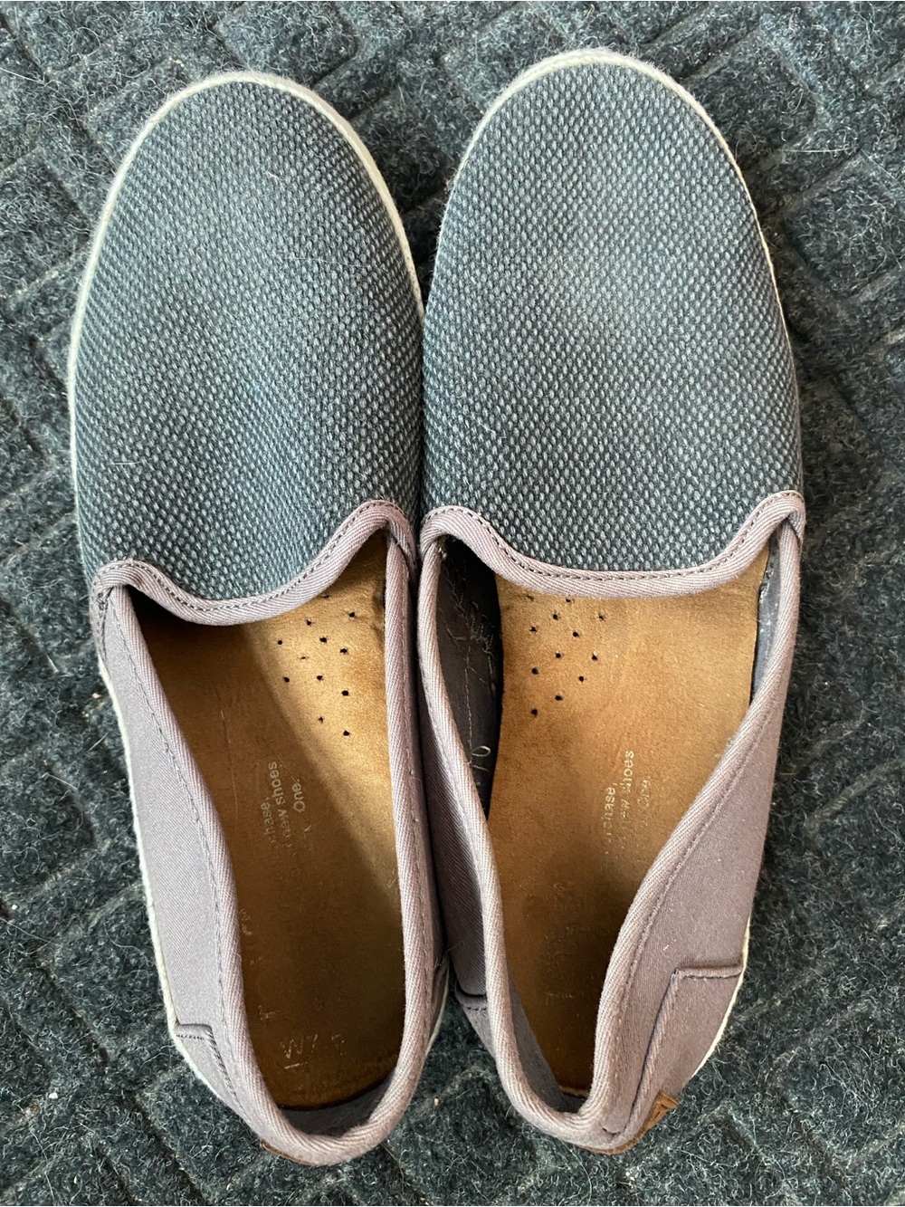 Toms Women's Canvas Slip-On Moccasins in Gray and Brown
